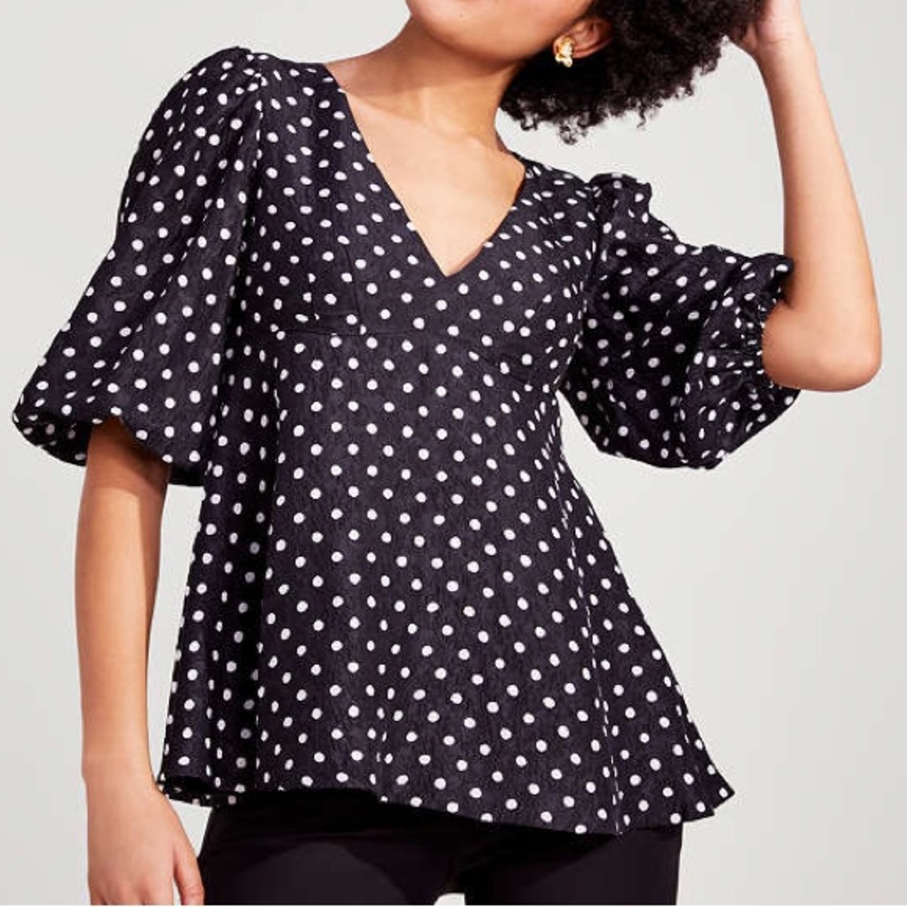 Kate Spade Harmony Dot Cloque Top 0 NWOT